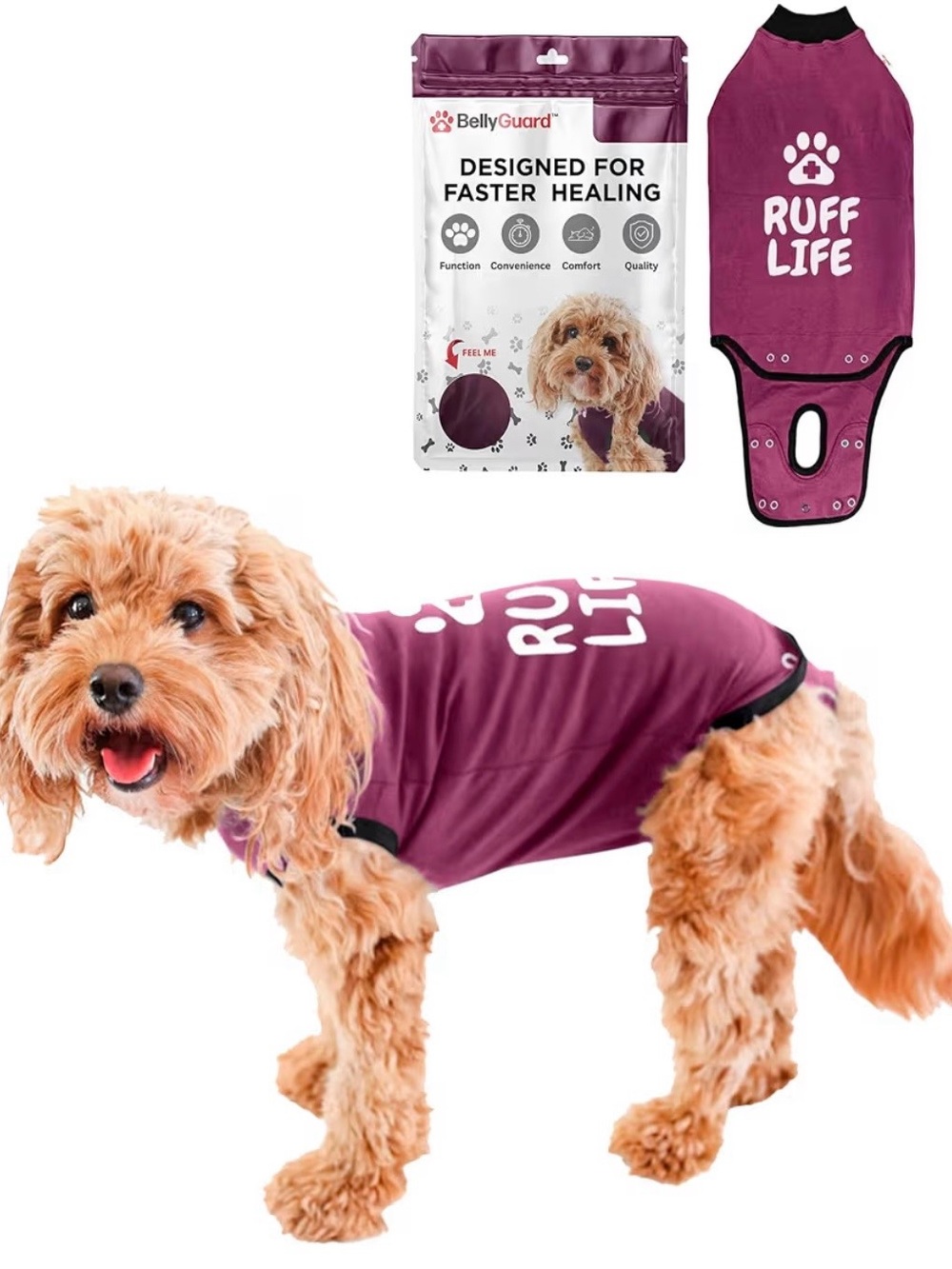 Ruff Life Healing Dog Shirt - Rose Plum Sz S NWOT